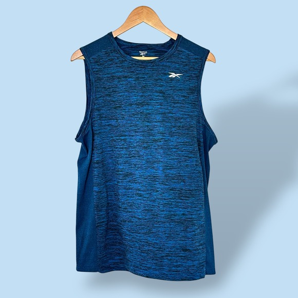 Reebok Mens Training Workout Tank Top Athletic Sleeveless Shirt Blue Medium - Picture 1 of 7
